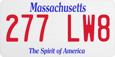 MA license plate 277LW8