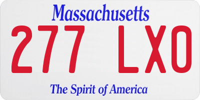 MA license plate 277LX0