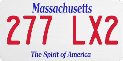 MA license plate 277LX2