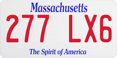 MA license plate 277LX6