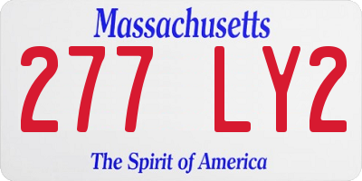 MA license plate 277LY2