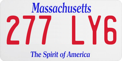 MA license plate 277LY6