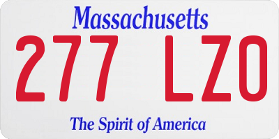 MA license plate 277LZ0