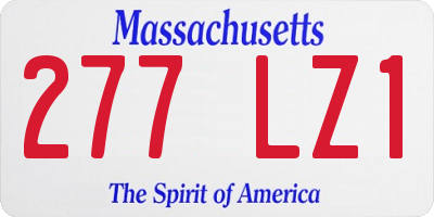 MA license plate 277LZ1