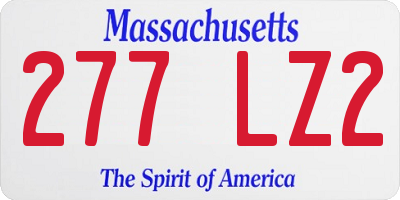 MA license plate 277LZ2