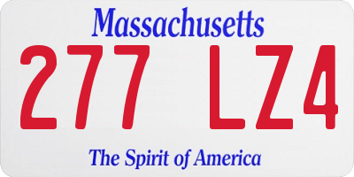 MA license plate 277LZ4