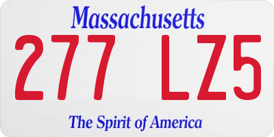 MA license plate 277LZ5