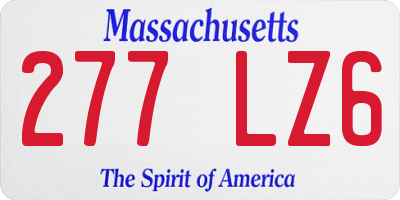 MA license plate 277LZ6