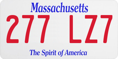 MA license plate 277LZ7