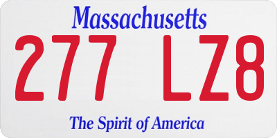 MA license plate 277LZ8