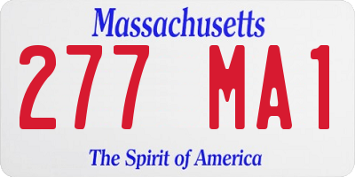 MA license plate 277MA1