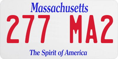 MA license plate 277MA2