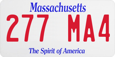 MA license plate 277MA4