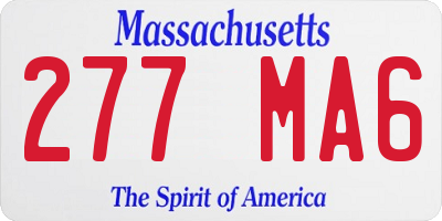MA license plate 277MA6
