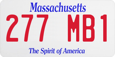 MA license plate 277MB1