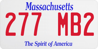 MA license plate 277MB2