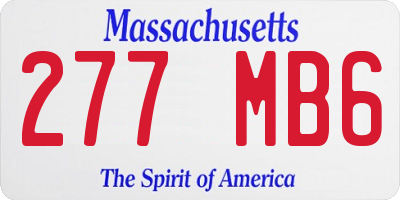 MA license plate 277MB6