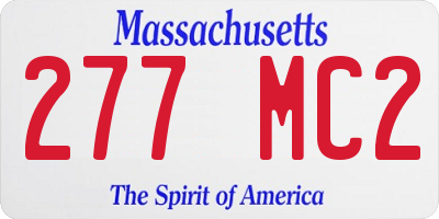 MA license plate 277MC2