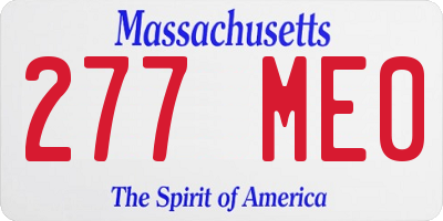 MA license plate 277ME0