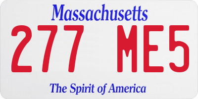MA license plate 277ME5