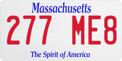 MA license plate 277ME8
