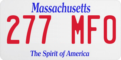 MA license plate 277MF0