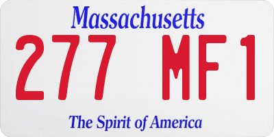 MA license plate 277MF1