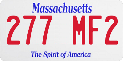 MA license plate 277MF2
