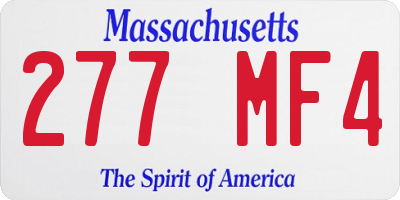 MA license plate 277MF4