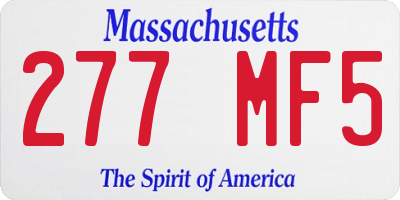 MA license plate 277MF5