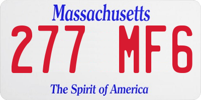 MA license plate 277MF6