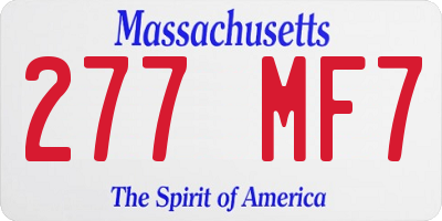 MA license plate 277MF7