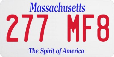 MA license plate 277MF8