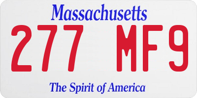 MA license plate 277MF9