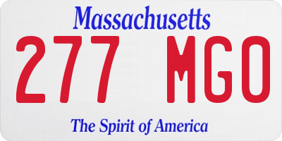 MA license plate 277MG0