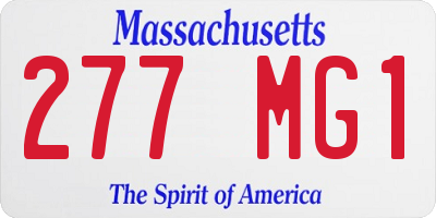 MA license plate 277MG1