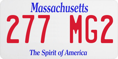 MA license plate 277MG2