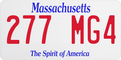 MA license plate 277MG4