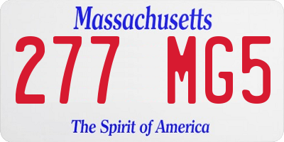 MA license plate 277MG5