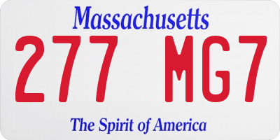 MA license plate 277MG7