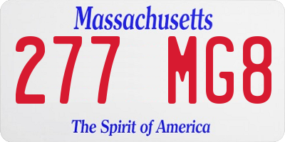MA license plate 277MG8