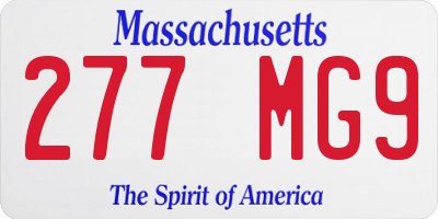 MA license plate 277MG9