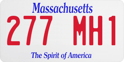 MA license plate 277MH1