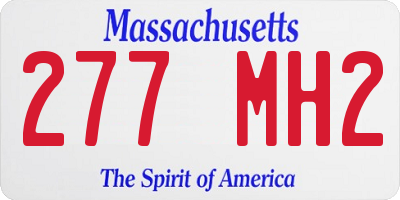 MA license plate 277MH2