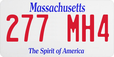 MA license plate 277MH4