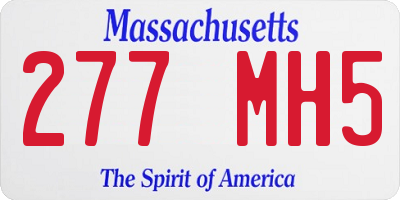 MA license plate 277MH5