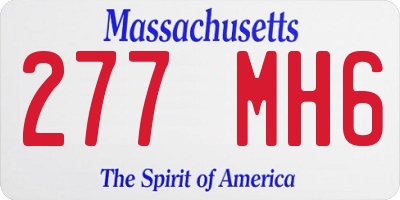 MA license plate 277MH6