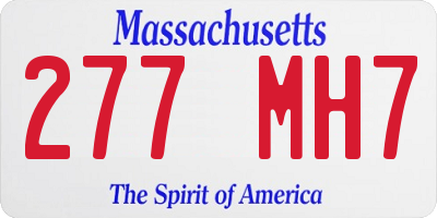 MA license plate 277MH7