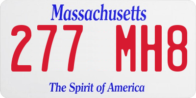 MA license plate 277MH8