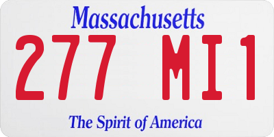 MA license plate 277MI1